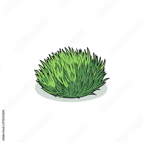 2D flat vector graphic of a Wheatgrass in icon style, isolated on white background