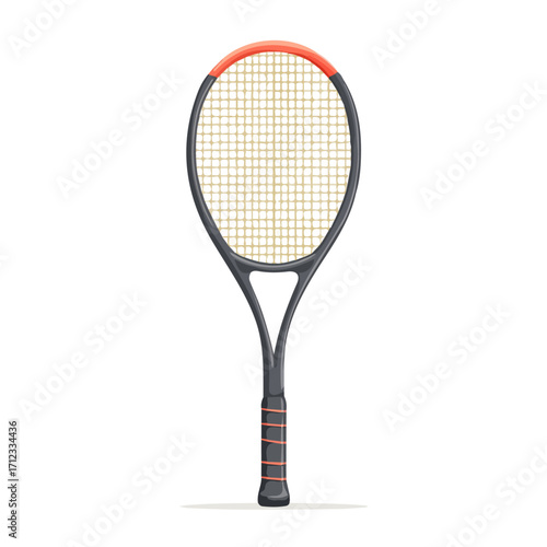 Tennis Racket, 2D flat vector illustration in icon style, isolated on a white background
