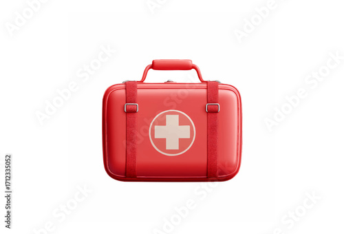 Portable PNG First Aid Set with Transparent Background for Medical Help, Accident Safety and Health Treatment vector