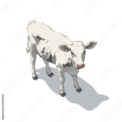 Calf, 2D flat vector illustration in icon style, isolated on a white background