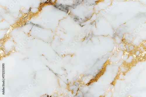 Minimalist background of luxurious white marble texture with soft golden veins, perfect for text overlay, clean and elegant, high resolution, seamless pattern