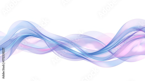 Abstract transparent curved wave pattern isolated wallpaper element for futuristic modern design background