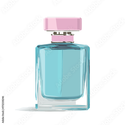Flat 2D Perfume Bottle vector illustration, icon graphic on white background