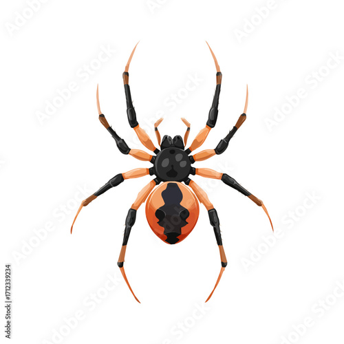 Halloween Spider, 2D flat vector illustration in icon style, isolated on a white background
