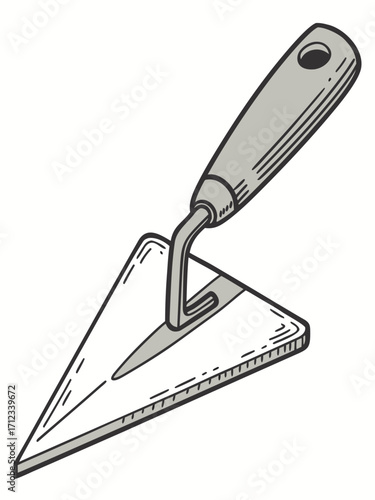 Isolated Putty Knife on White Background