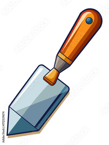 Isolated Putty Knife on White Background