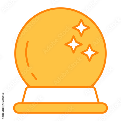 Crystal Ball Filled Outline Icon Vector Illustration