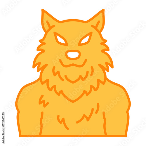 Werewolf Filled Outline Icon Vector Illustration