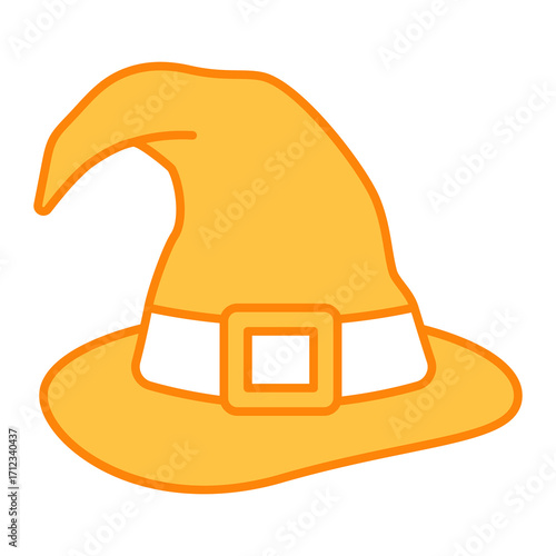 Witch Hat Filled Outline Icon Vector Illustration