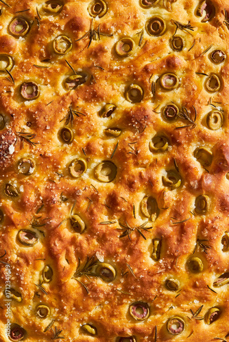 close up of an olive bread