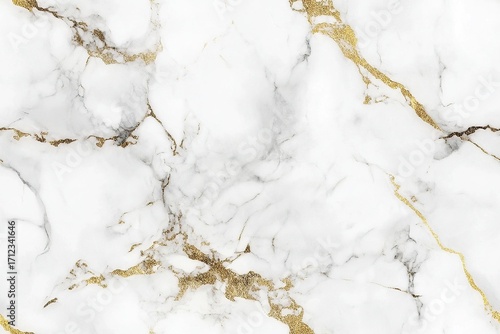 Minimalist background of luxurious white marble texture with soft golden veins, perfect for text overlay, clean and elegant, high resolution, seamless pattern