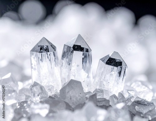 ice crystals on black background