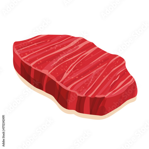 Carne Asada, 2D flat vector illustration in icon style, isolated on a white background