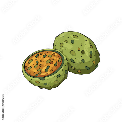 Minimal 2D flat vector of a Falafel, icon-style illustration on a white background