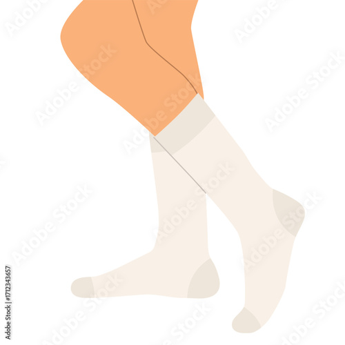 legs in long white socks, perfect for fashion graphics, lifestyle projects, apparel prints, and cozy home decor concepts- vector illustration