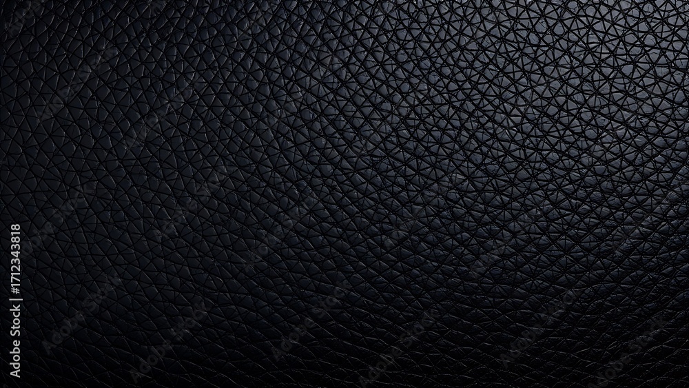 Obraz premium Close-up of black leather texture with intricate patterns, highlighting detail and sophistication.