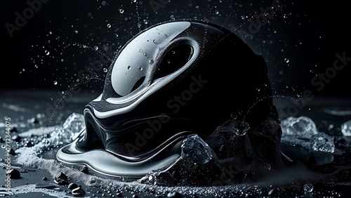 A mesmerizing material that is both flowing liquid and shimmering solid, contained within a force field.