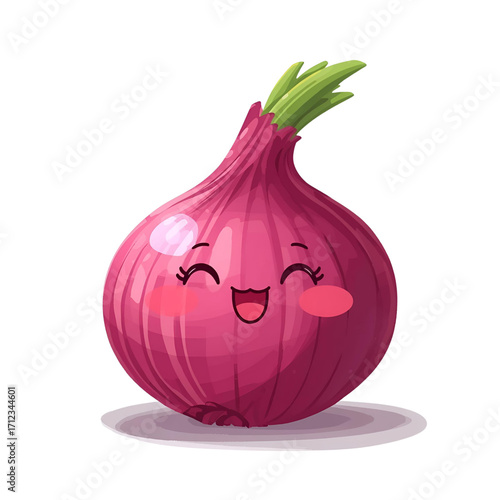 onion purple cute face adorable cartoon vegetable illustration