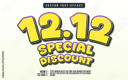 12 12 special discount Monthly editable text effect