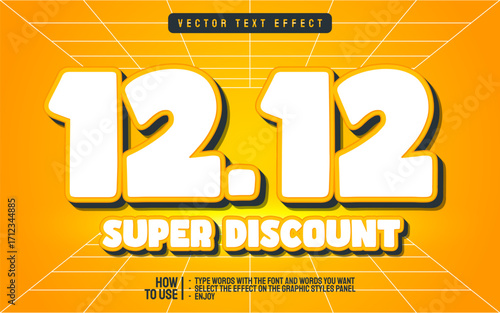 12 12 super discount Monthly editable text effect