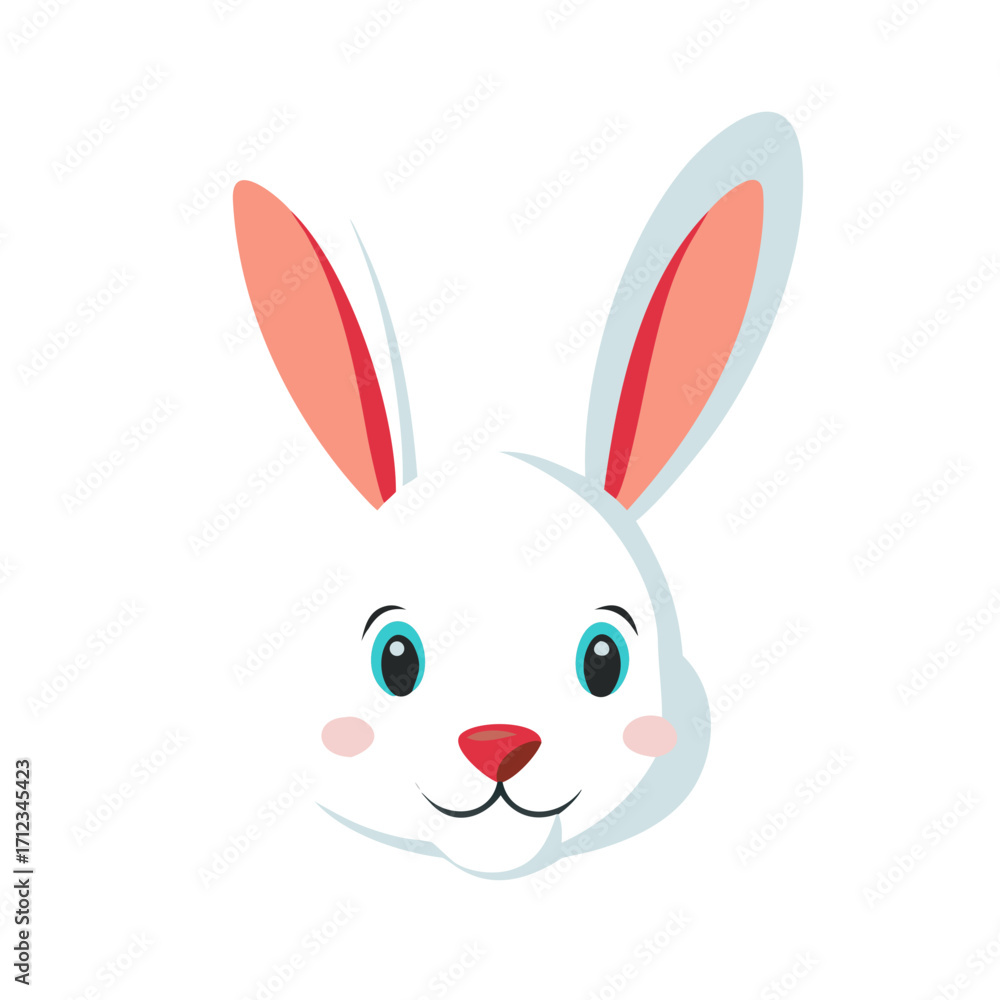 Obraz premium Rabbit Face Colored Icon