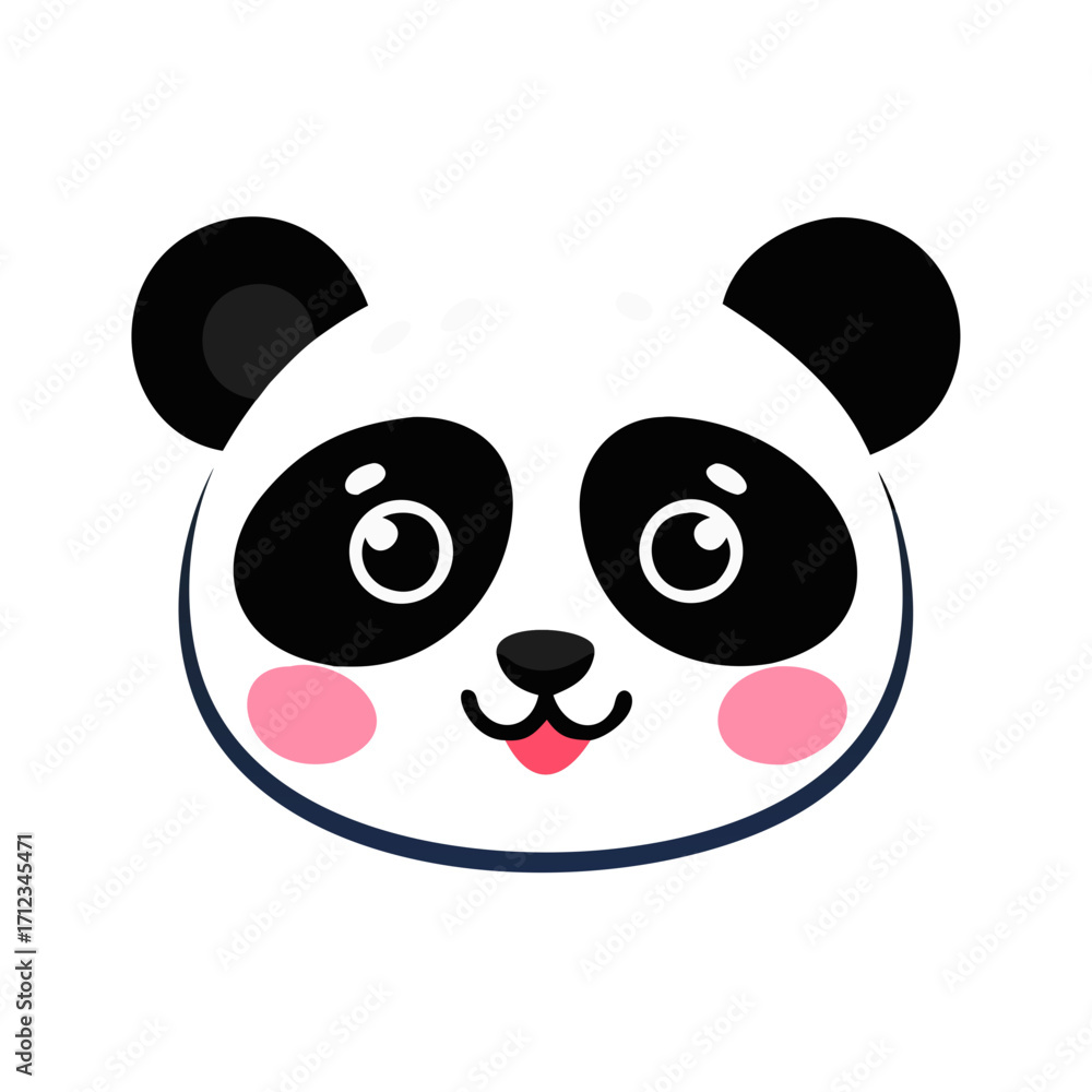 Fototapeta premium Panda Face Colored Icon