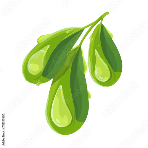Flat 2D Baby Tears vector illustration, icon graphic on white background