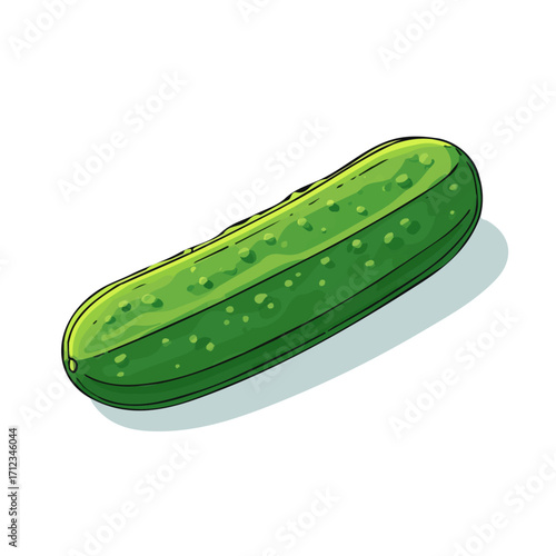 2D flat vector graphic of a Cucumber in icon style, isolated on white background