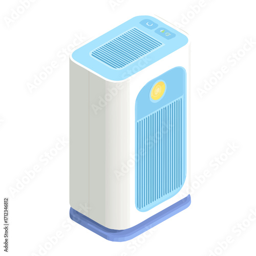 2D flat vector graphic of a Air Purifier in icon style, isolated on white background
