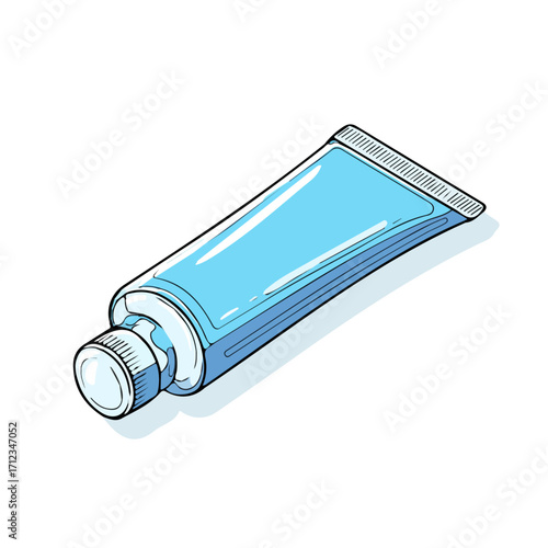 Minimal 2D flat vector of a Toothpaste, icon-style illustration on a white background