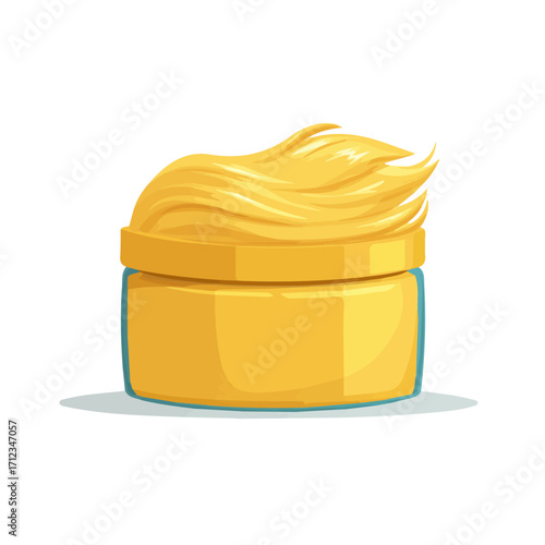 2D flat vector graphic of a Hair Gel in icon style, isolated on white background
