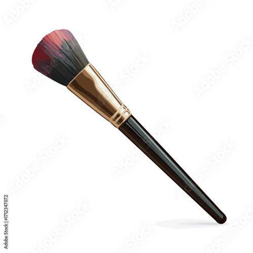 Flat 2D Makeup Brush vector illustration, icon graphic on white background