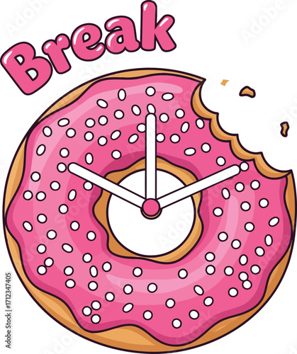Enjoy a sweet donut break with a playful clock shaped treat providing fun reminder of time