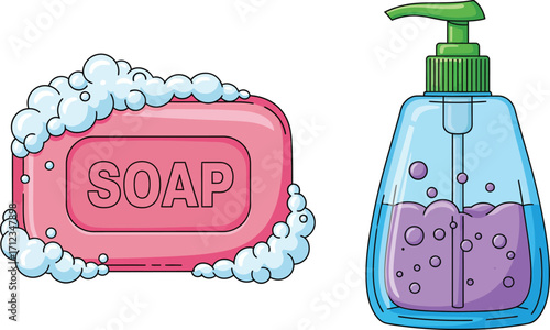 Soap and liquid soap dispenser provide hygiene and cleanliness during daily handwashing routines