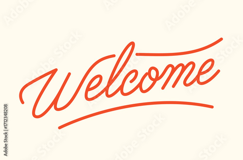Welcome. Hand Drawn Calligraphy Sign. Welcome, Hand Lettering. Vector illustration.
