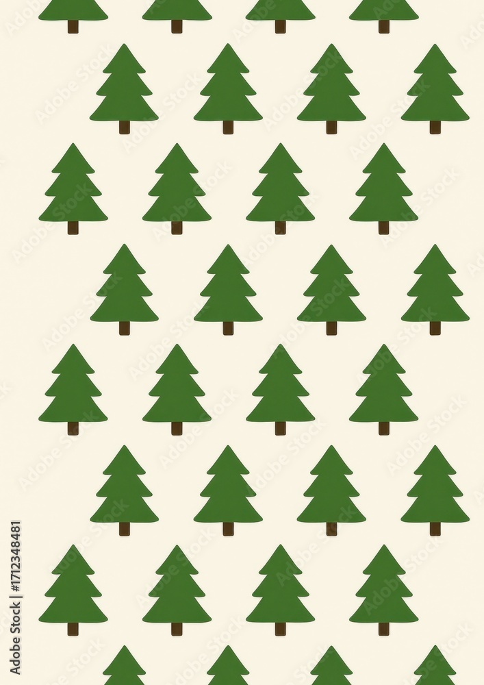 Obraz premium Minimalist evergreen tree pattern