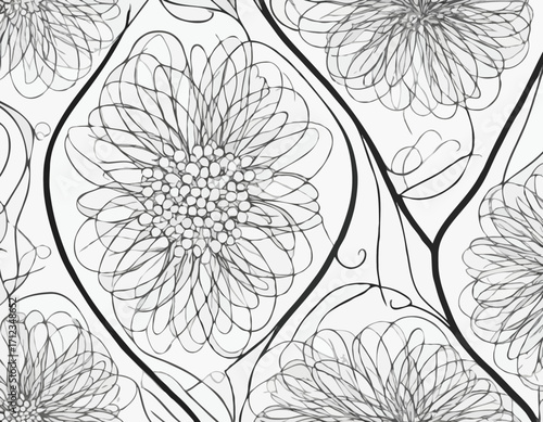 Wallpaper Mural Seamless Line Pattern with Organic Shapes, Repeating Abstract Motif in Black and White for Textile Design, Wallpaper, and Creative Backgrounds. Torontodigital.ca