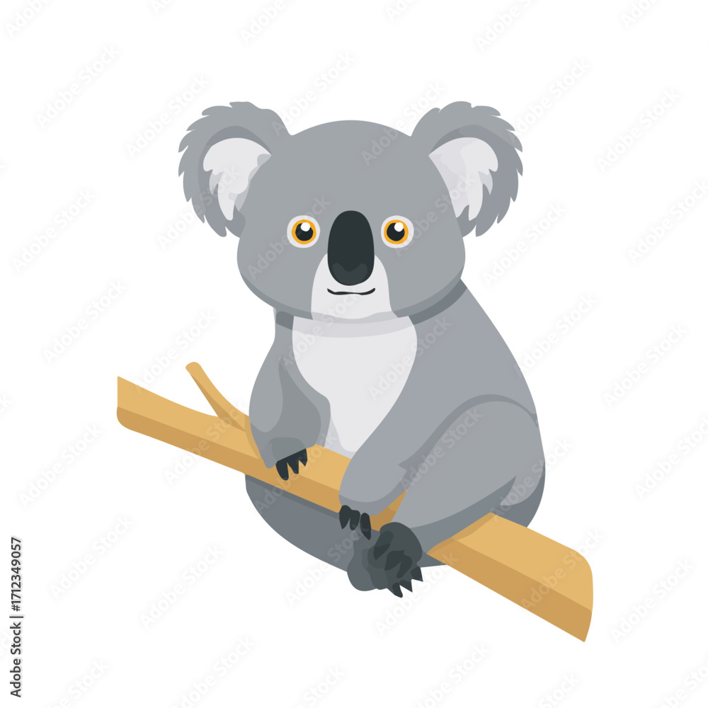 Naklejka premium Minimal 2D flat vector of a Koala, icon-style illustration on a white background