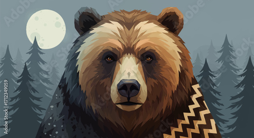 illustration of a brown bear