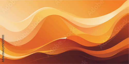 Vibrant abstract orange and yellow waves with flowing lines create a dynamic, artistic background for a summer or desert-inspired design