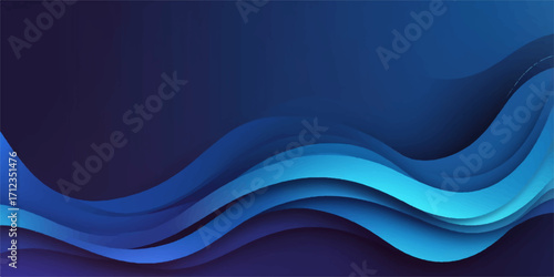 Abstract blue wave design with flowing lines and light for a dynamic vector backdrop
