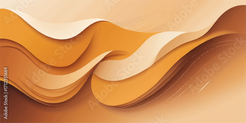Abstract vector background with dynamic orange and gold waves