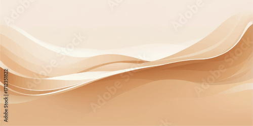 Golden and orange vector waves create a sunlit abstract background, with a vibrant artistic texture and a curved line pattern