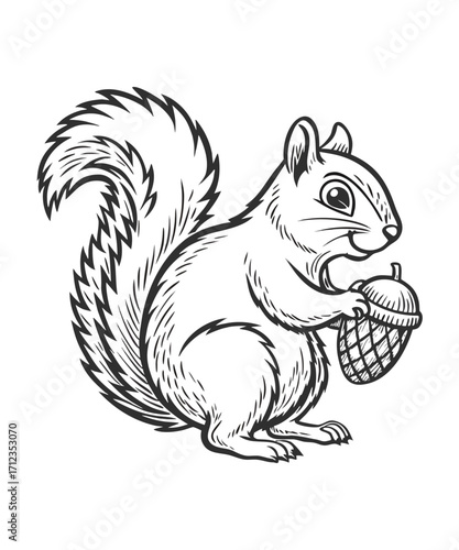 Wallpaper Mural Cheerful Squirrel Holding An Acorn Torontodigital.ca