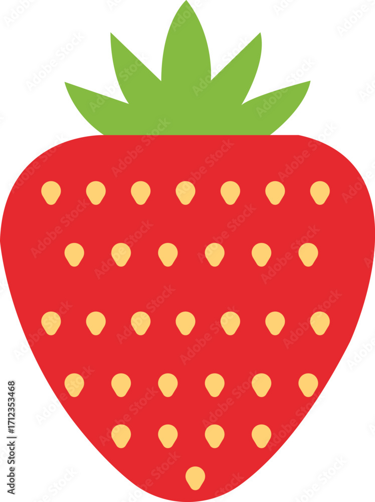 Obraz premium Strawberry fruit illustration with seeds isolated on white background