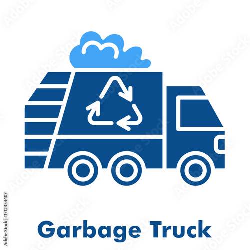 Garbage Truck Duo Tone Vector Icon