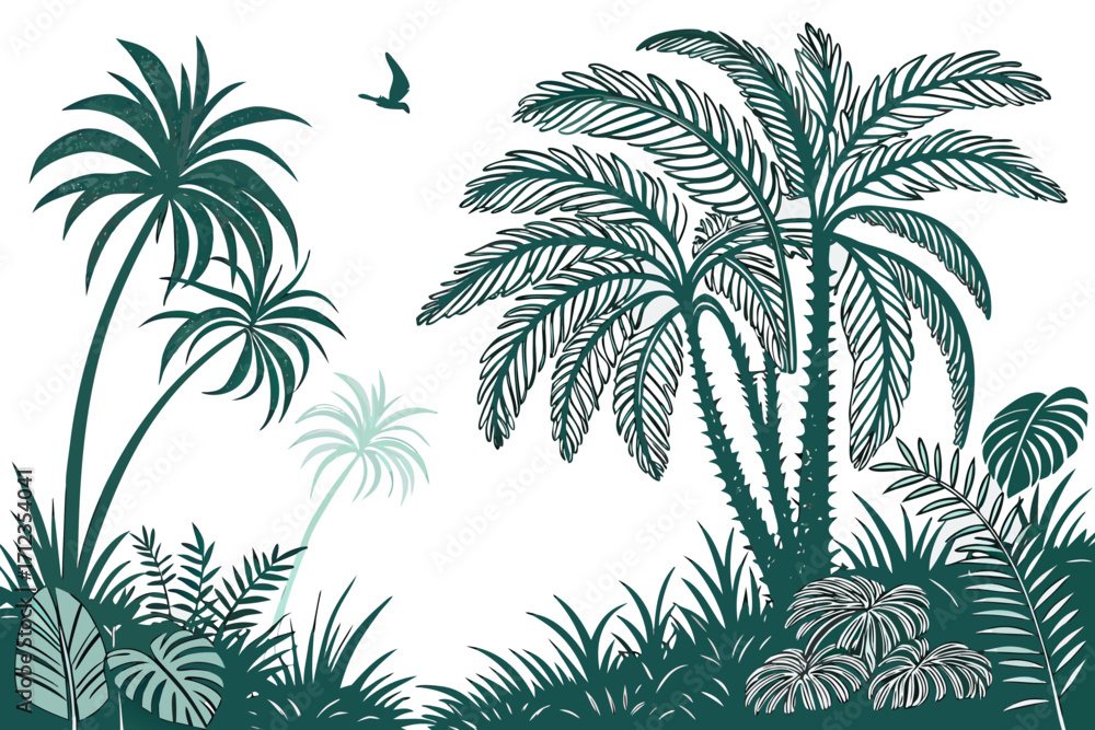 Fototapeta premium palm tree vector illustration