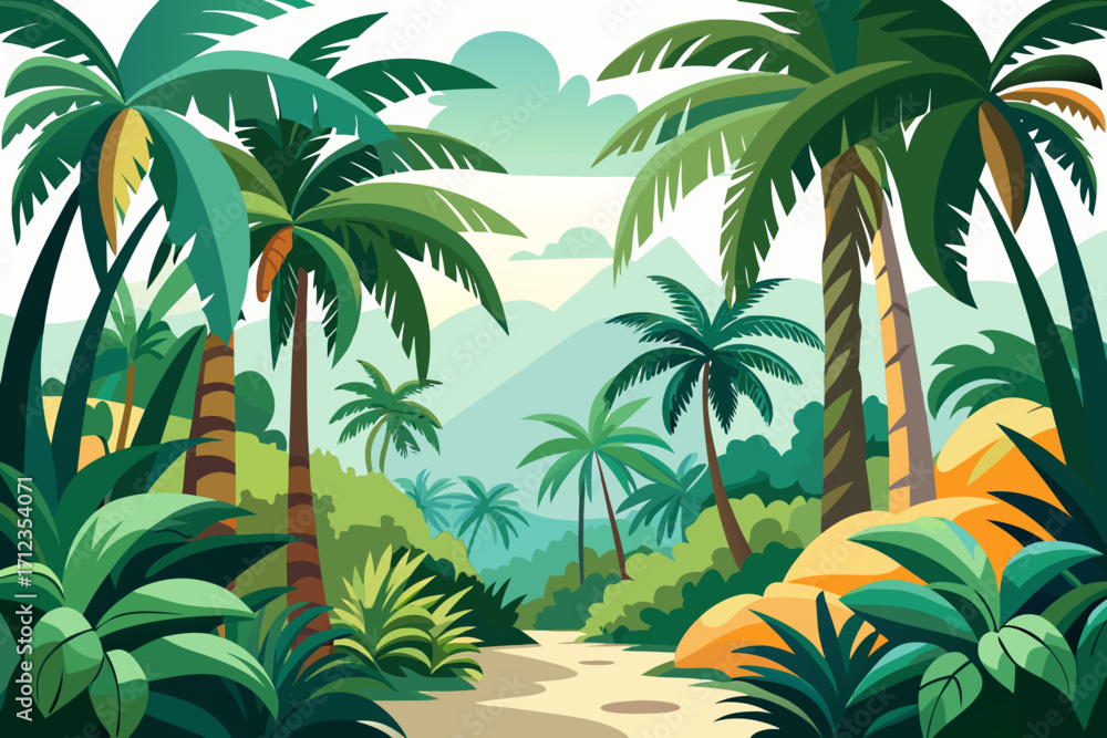 Fototapeta premium palm trees on the beach
