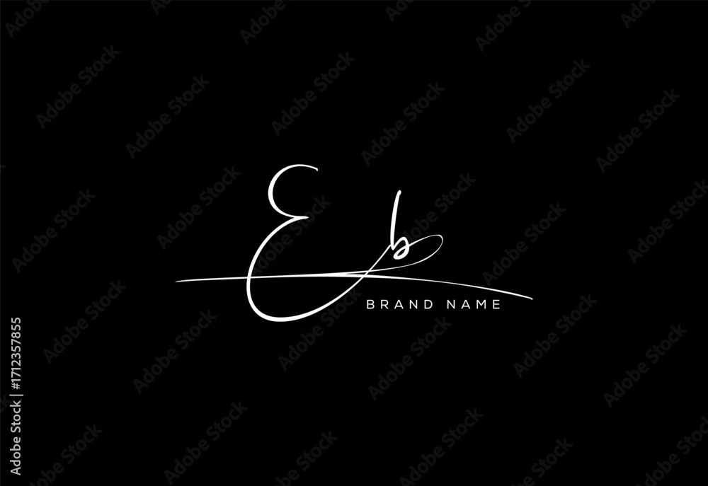 Obraz premium EB letter beauty cursive handwriting logo.