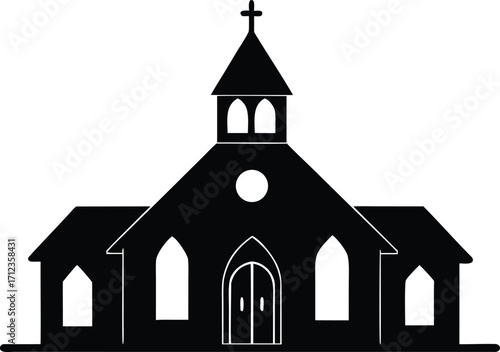 Church silhouette silhouette vector illustration